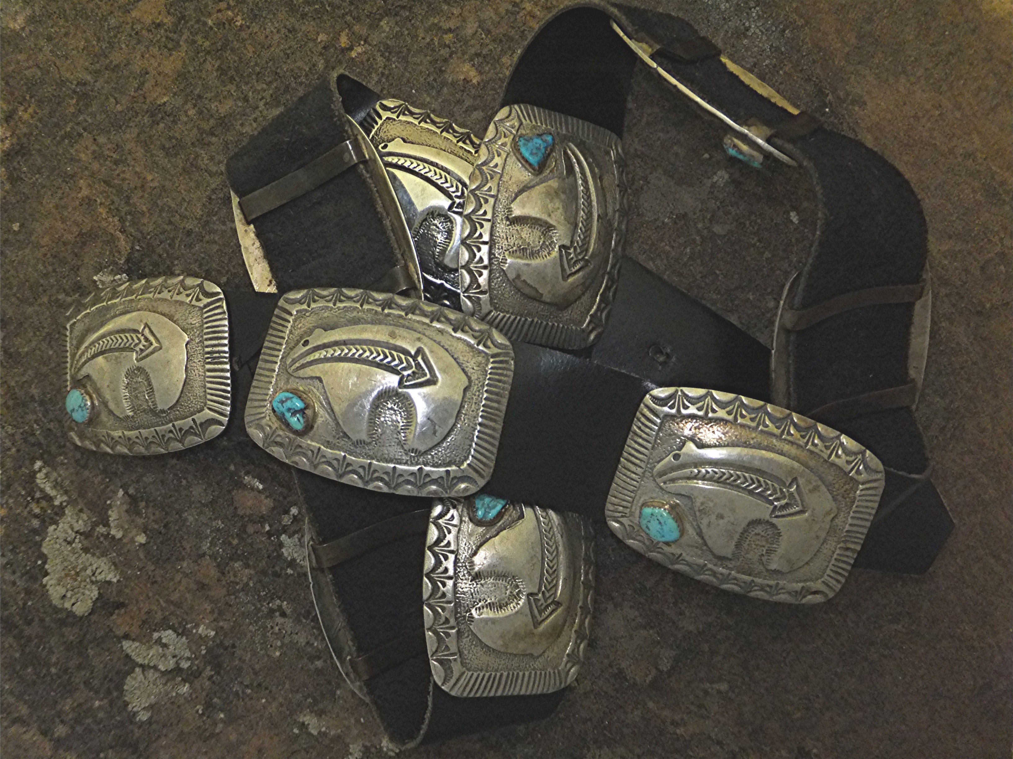 Concho Belt Sterling Silver Turquoise Dan Lovato