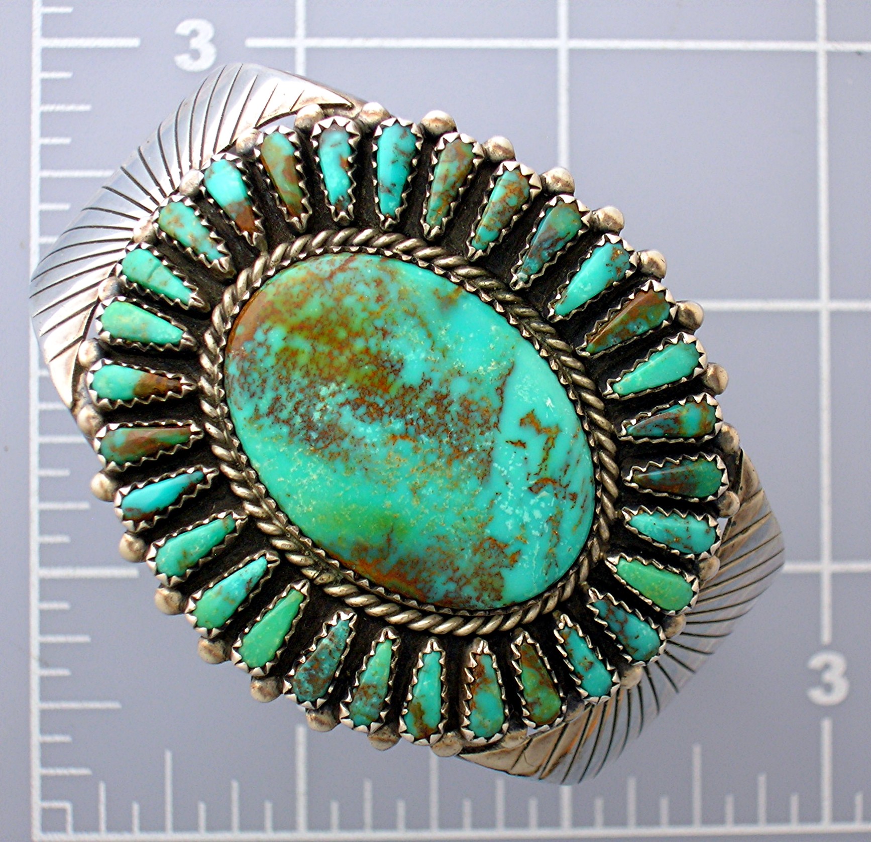 Eula Mae Begay Zuni Sterling Silver Turquoise Cuff