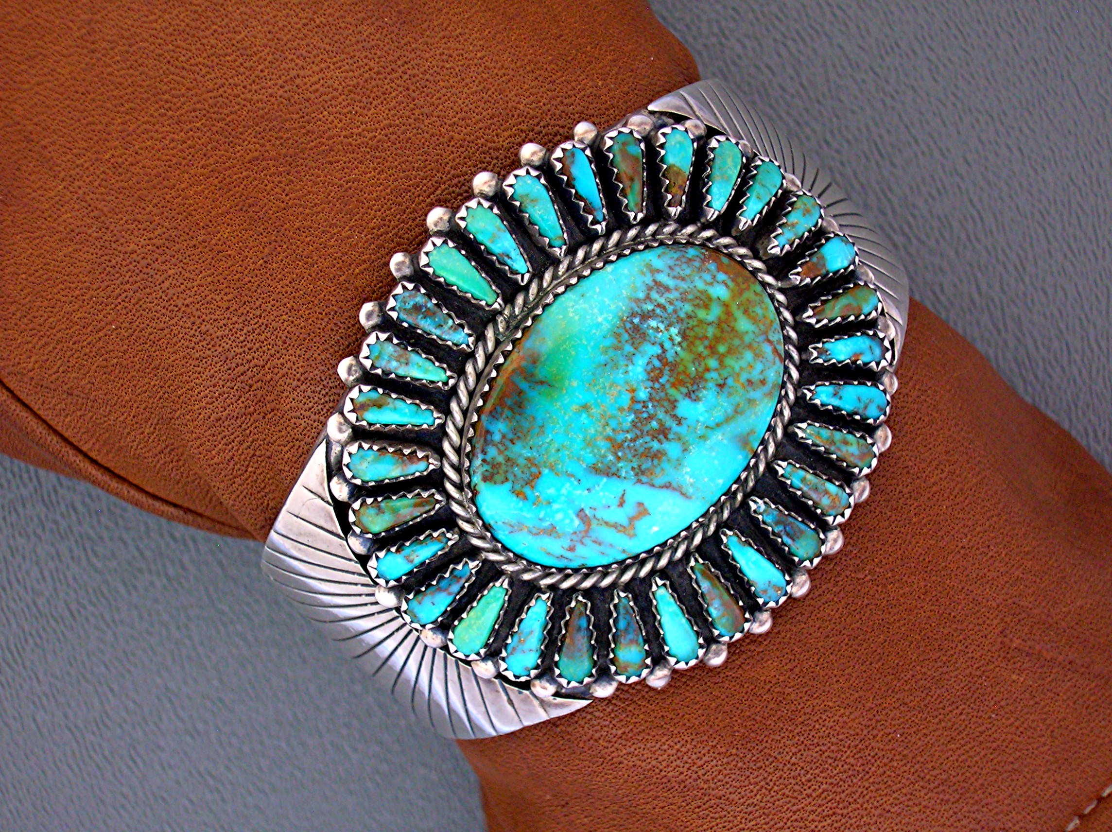 Eula Mae Begay Zuni Sterling Silver Turquoise Cuff