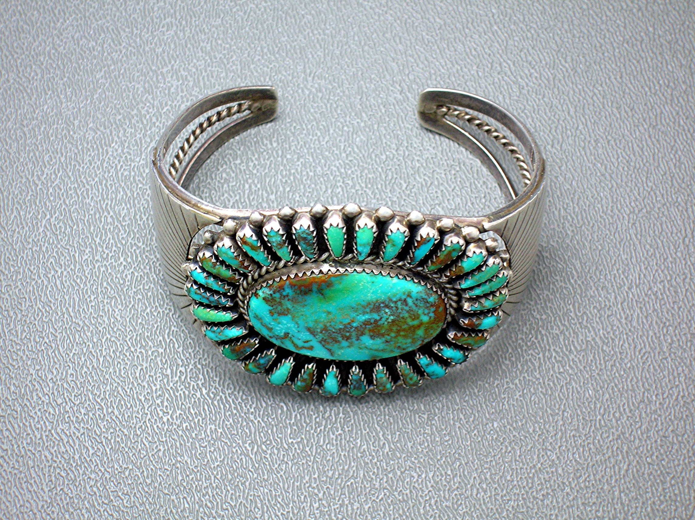 Eula Mae Begay Zuni Sterling Silver Turquoise Cuff