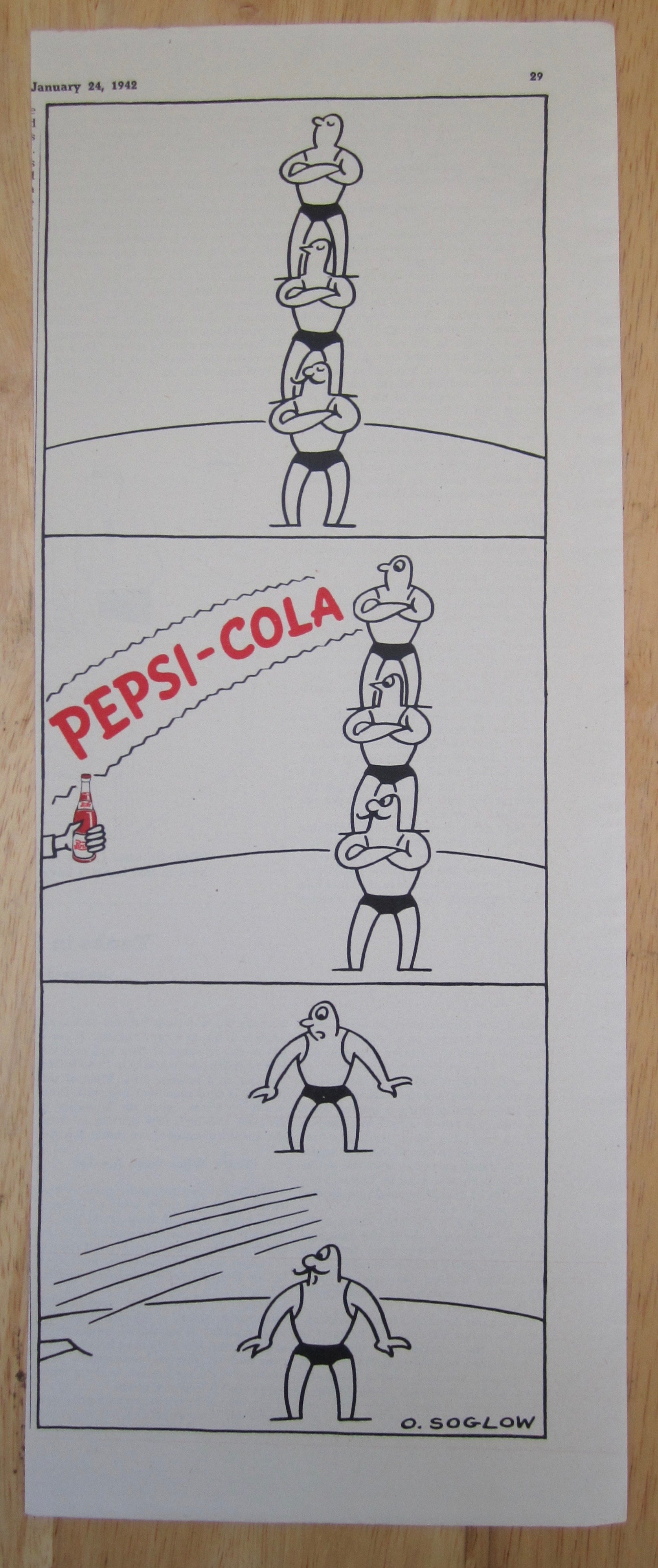 1942 Pepsi Cola (Pepsi) w/ Men Balancing on Each Other