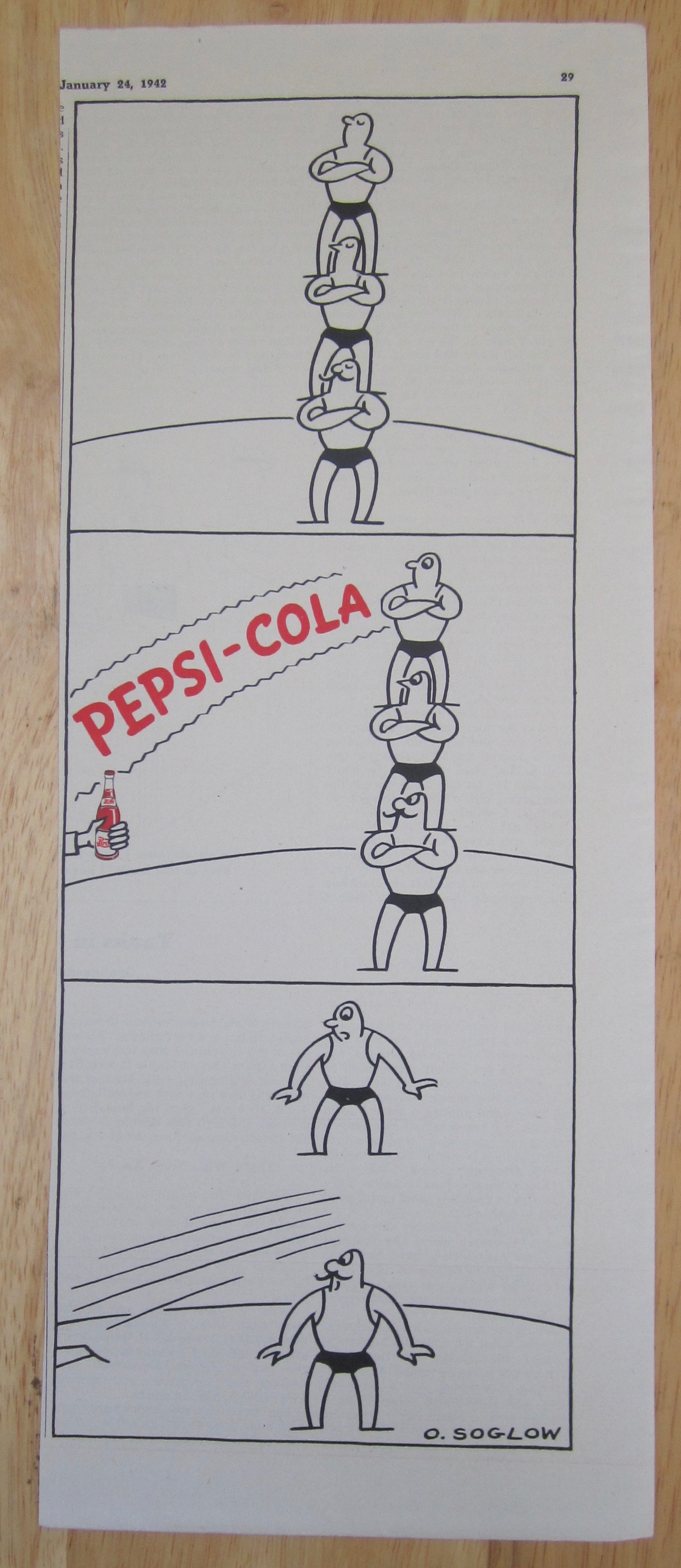1942 Pepsi Cola (Pepsi) w/ Men Balancing on Each Other