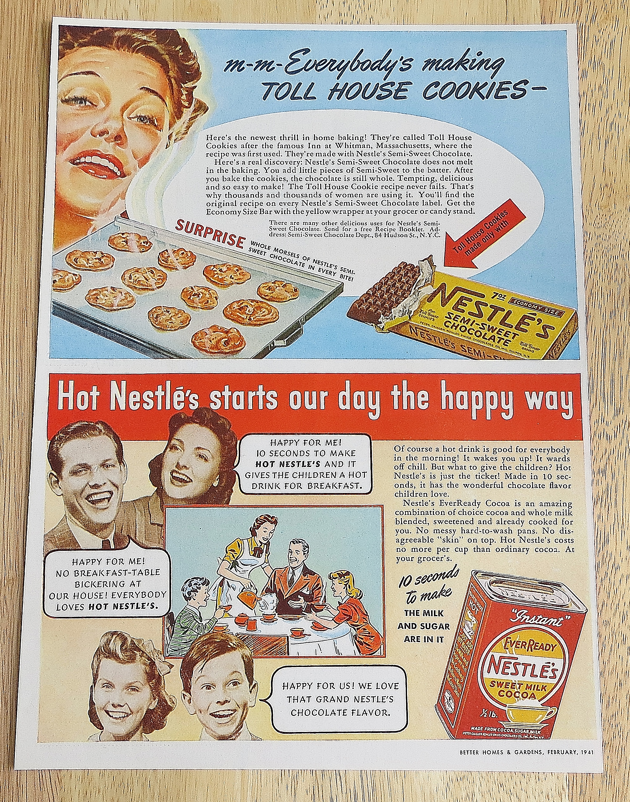 1941 Nestle's With Toll House Cookies & Instant Cocoa