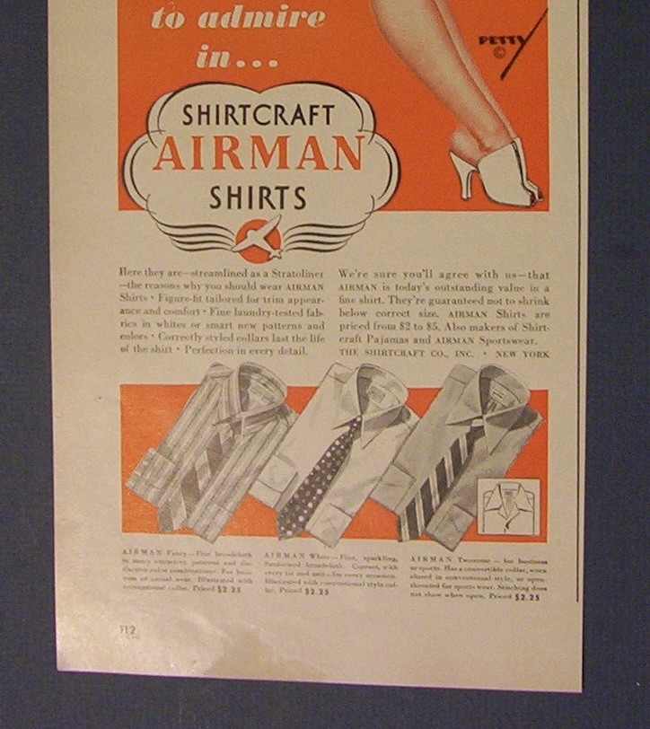1942 Airman Shirts Advertisement By George Petty