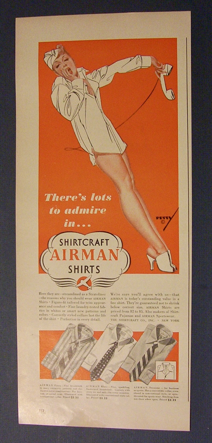 1942 Airman Shirts Advertisement By George Petty