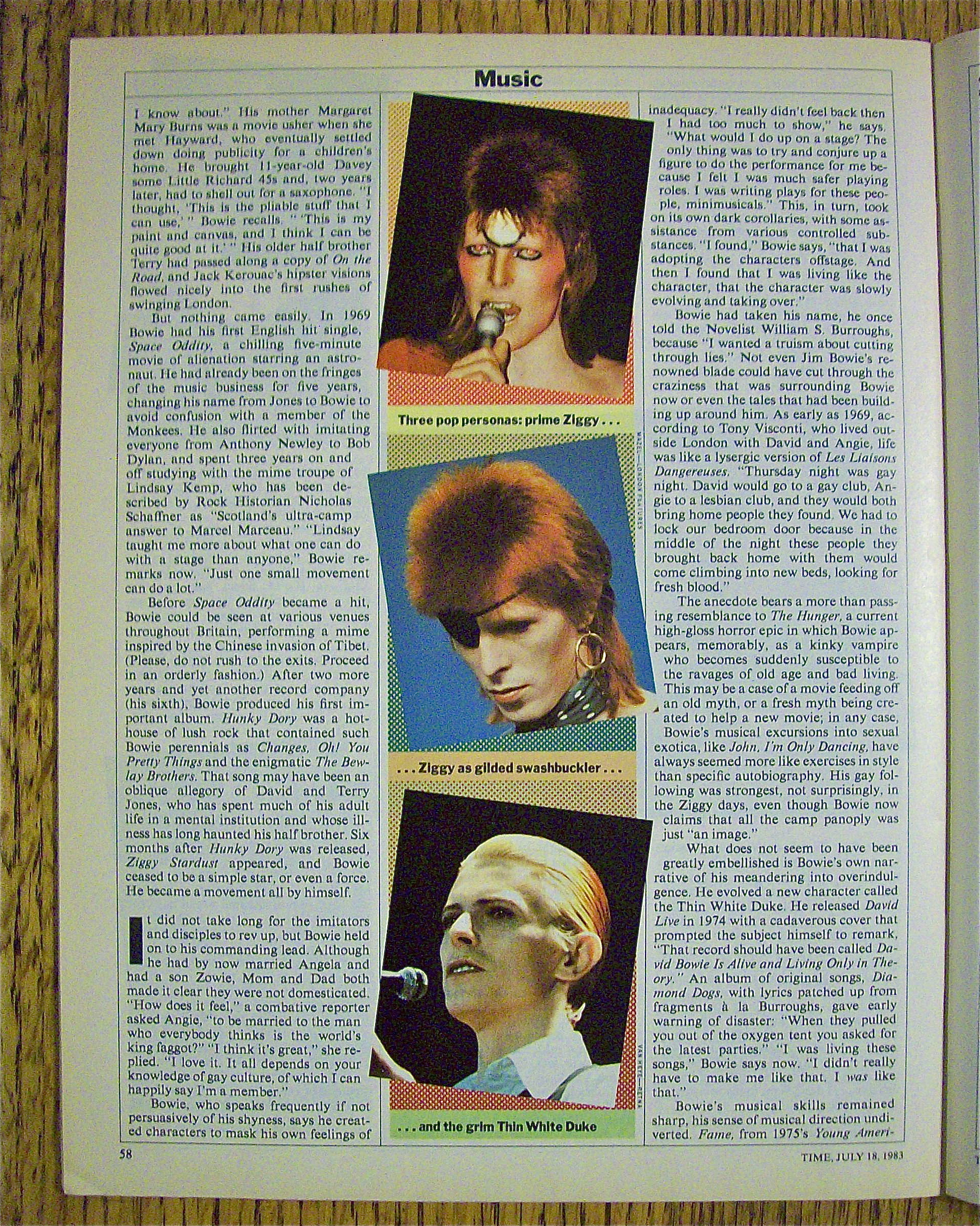Time Magazine-July 18, 1983-David Bowie