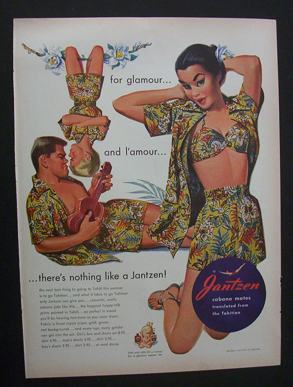 1951 Jantzen Clothing with Family Wearing Same Design