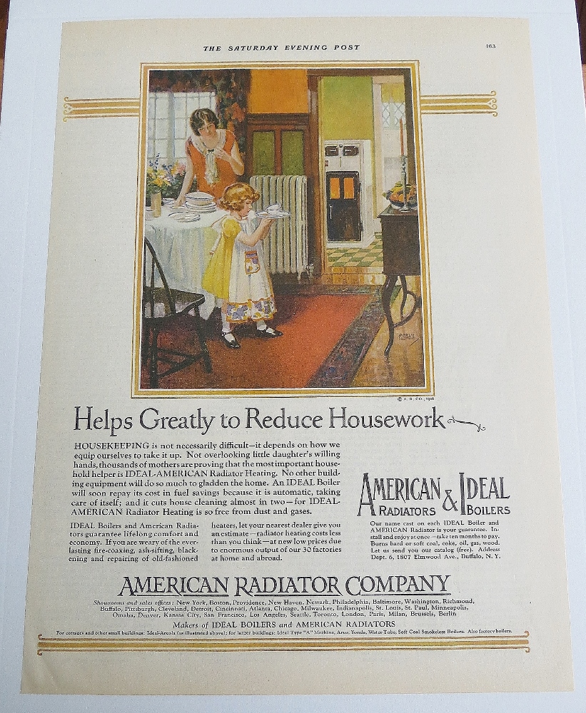 1926 American Radiator With Mom & Child Cleaning Table