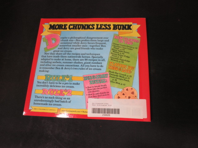 Ben & Jerry's Homemade Ice Cream & Dessert Book 1987 1st print