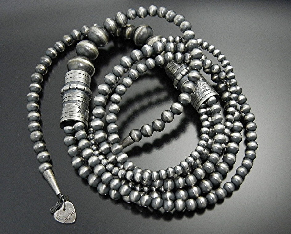 Navajo Pearls Sterling Silver 3 Strands Doreen Leyba