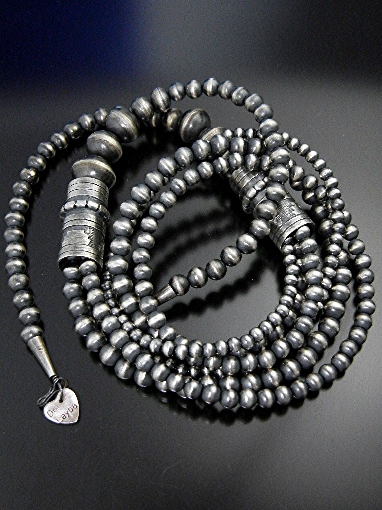 Navajo Pearls Sterling Silver 3 Strands Doreen Leyba