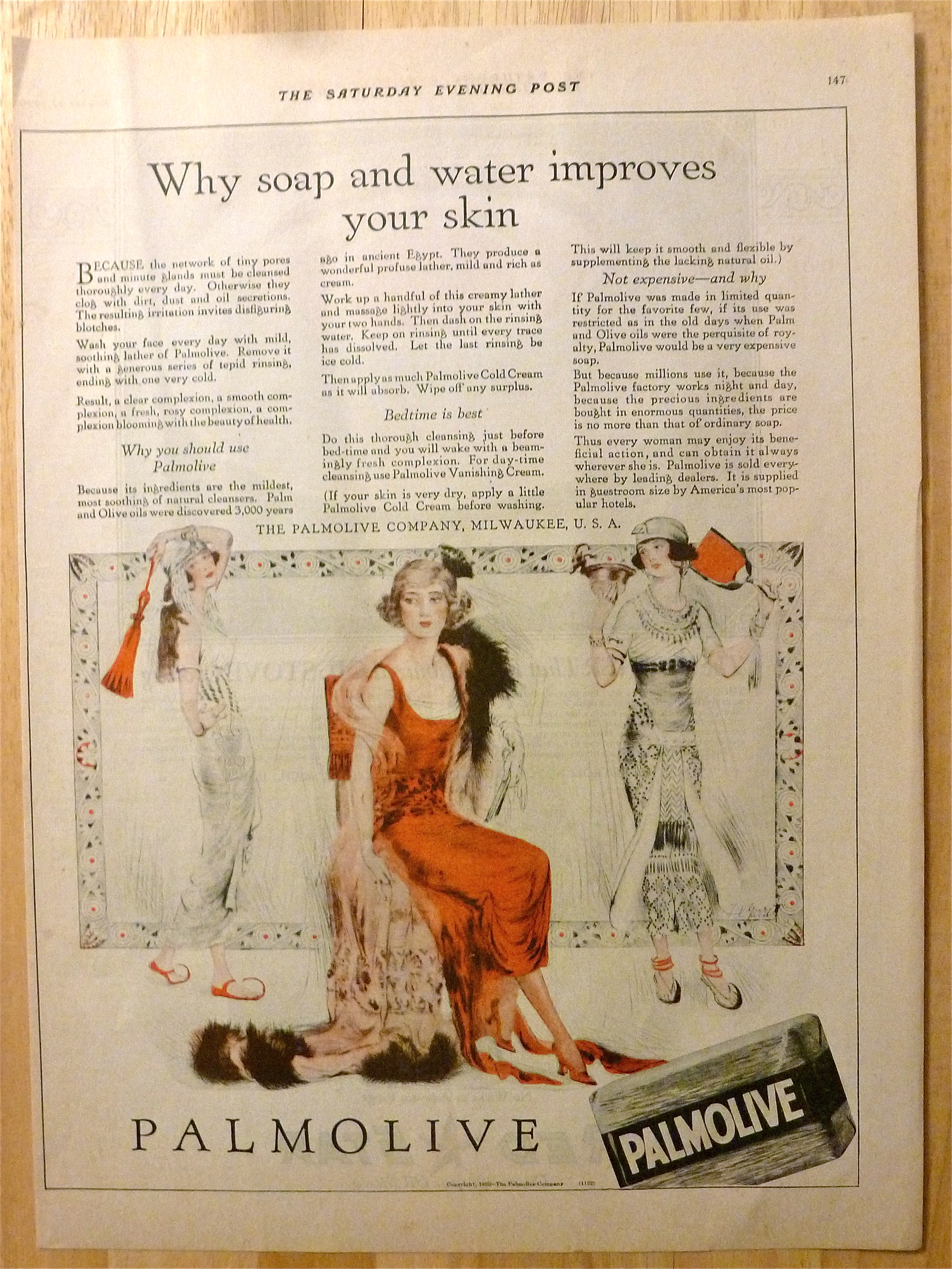 1920 Palmolive Soap with Woman Sitting in Chair
