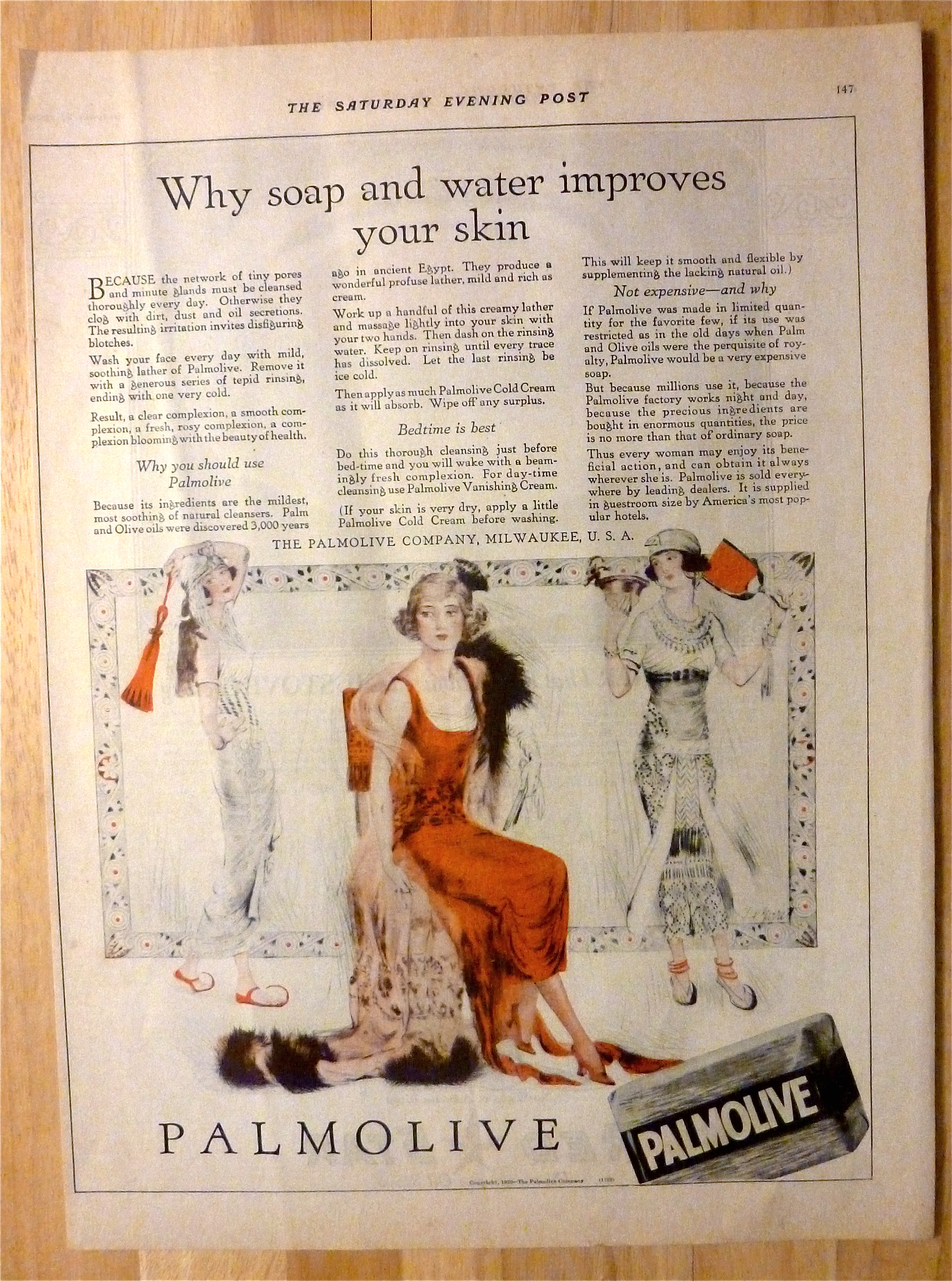 1920 Palmolive Soap with Woman Sitting in Chair