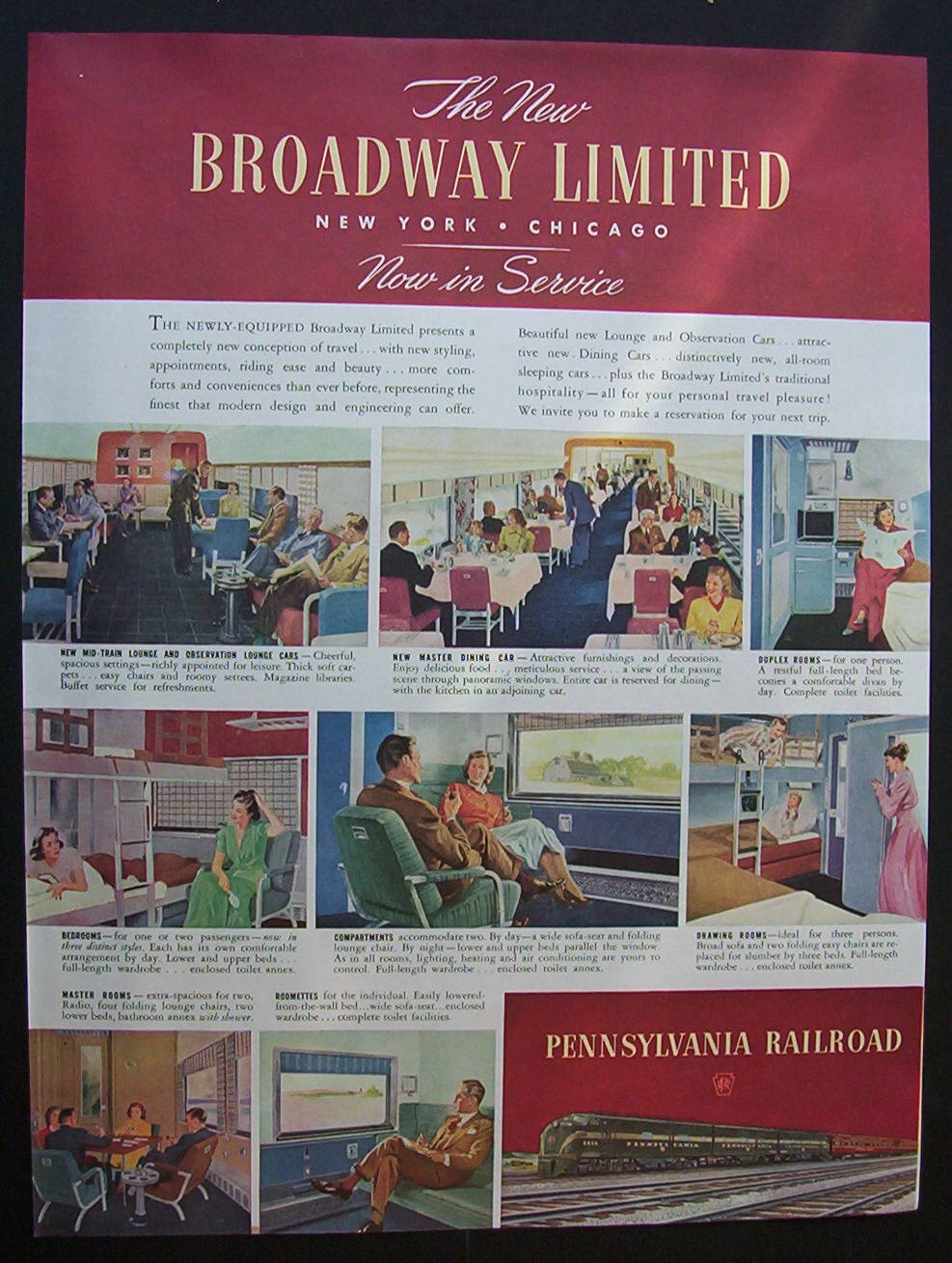 1949 Dual Ad: 7 Up  &  Pennsylvania  Railroad