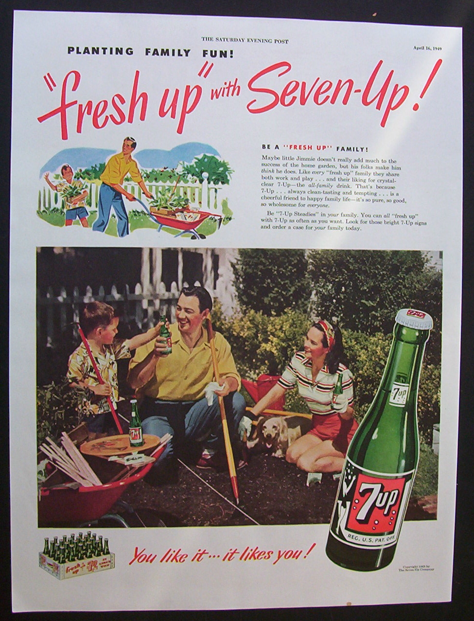 1949 Dual Ad: 7 Up  &  Pennsylvania  Railroad