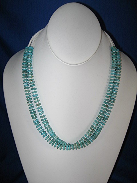 Santo Domingo Hand Crafted  Blue  Turquoise  Heishi