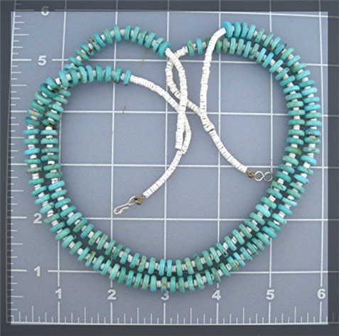 Santo Domingo Hand Crafted  Blue  Turquoise  Heishi