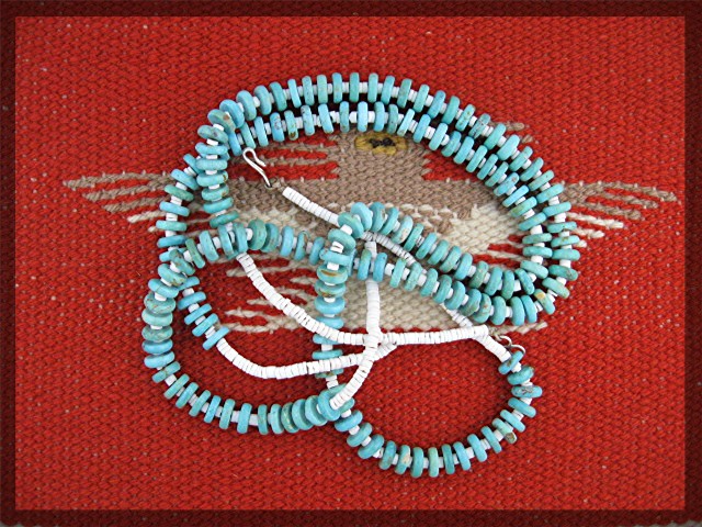 Santo Domingo Hand Crafted  Blue  Turquoise  Heishi