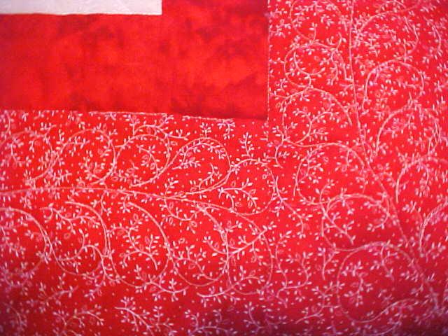 Throw Lap Quilt Wall Hanging Red White Grandmas Fans
