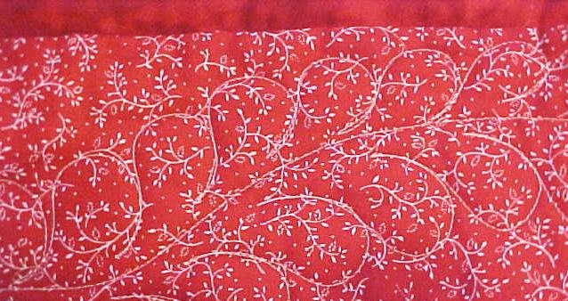 Throw Lap Quilt Wall Hanging Red White Grandmas Fans
