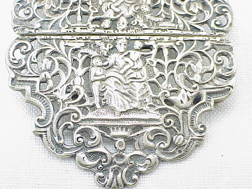 English Victorian Art Nouveau Silver Plate Nurses Cape Belt Buckle