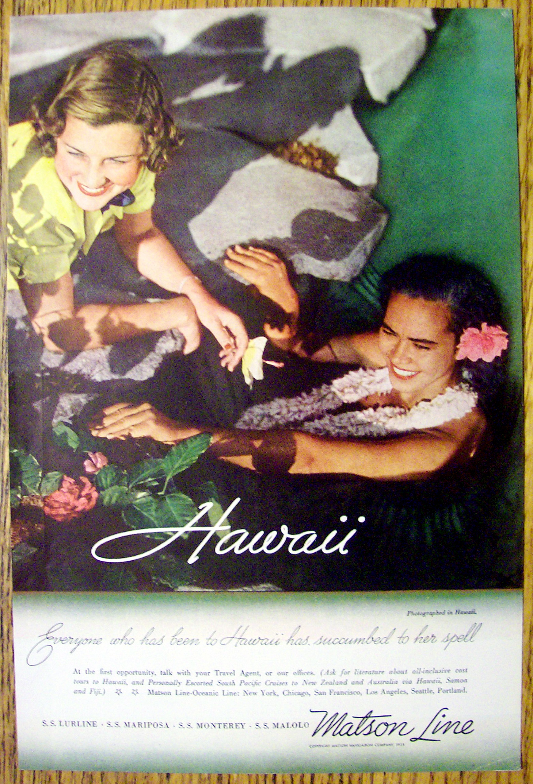 1935 Matson Lines (Hawaii)