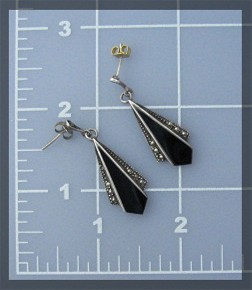Sterling Silver Marquisite Dange Pierced Earrings SU