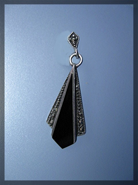 Sterling Silver Marquisite Dange Pierced Earrings SU