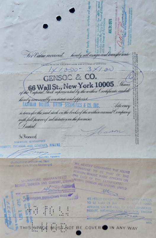 1955 Pittsburgh Plate Glass Company Stock Certificate