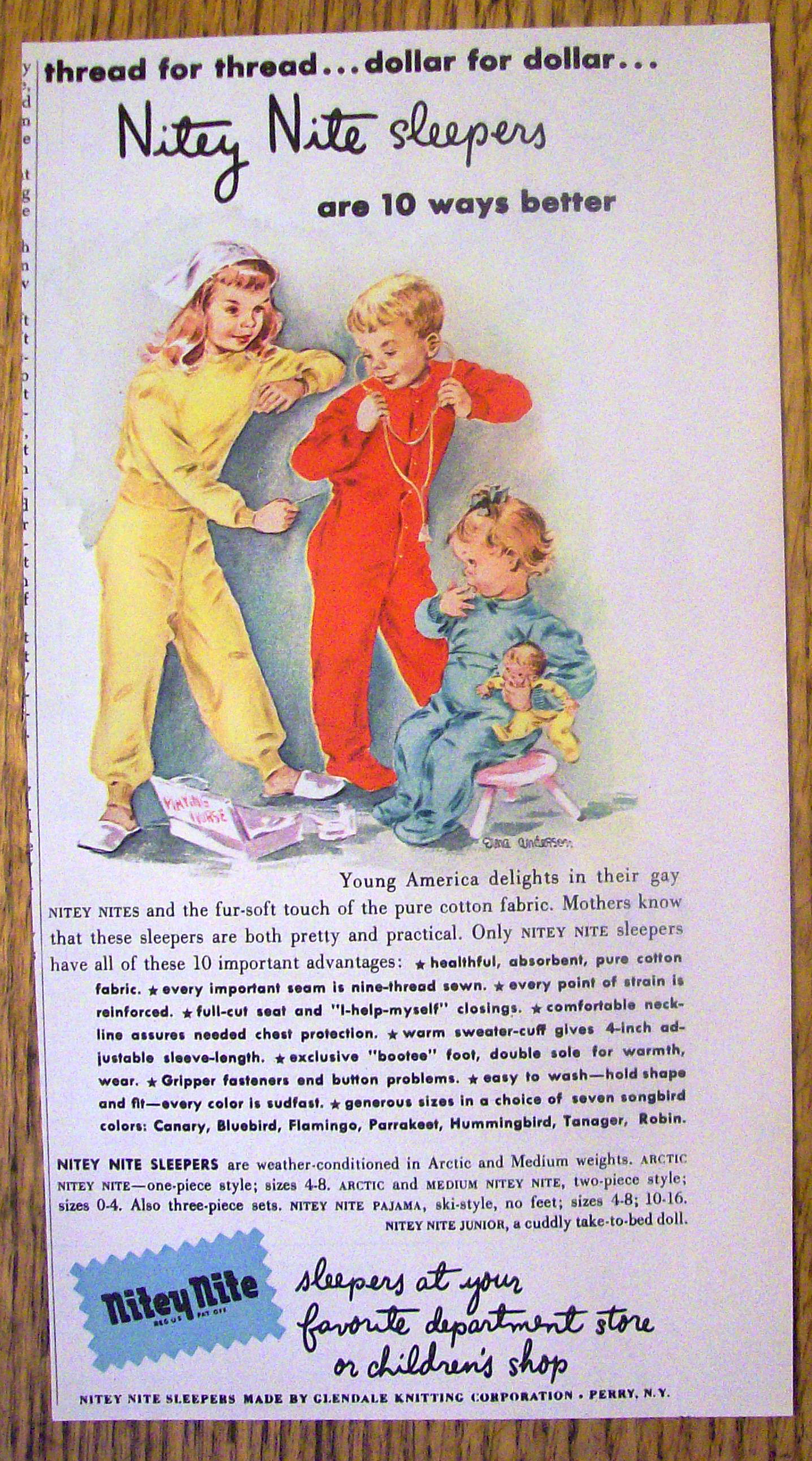 1950 Nitey Nite Sleepers By E. Anderson