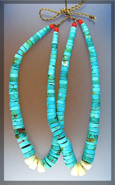 Santo Domingo Turquoise Jacla Beads