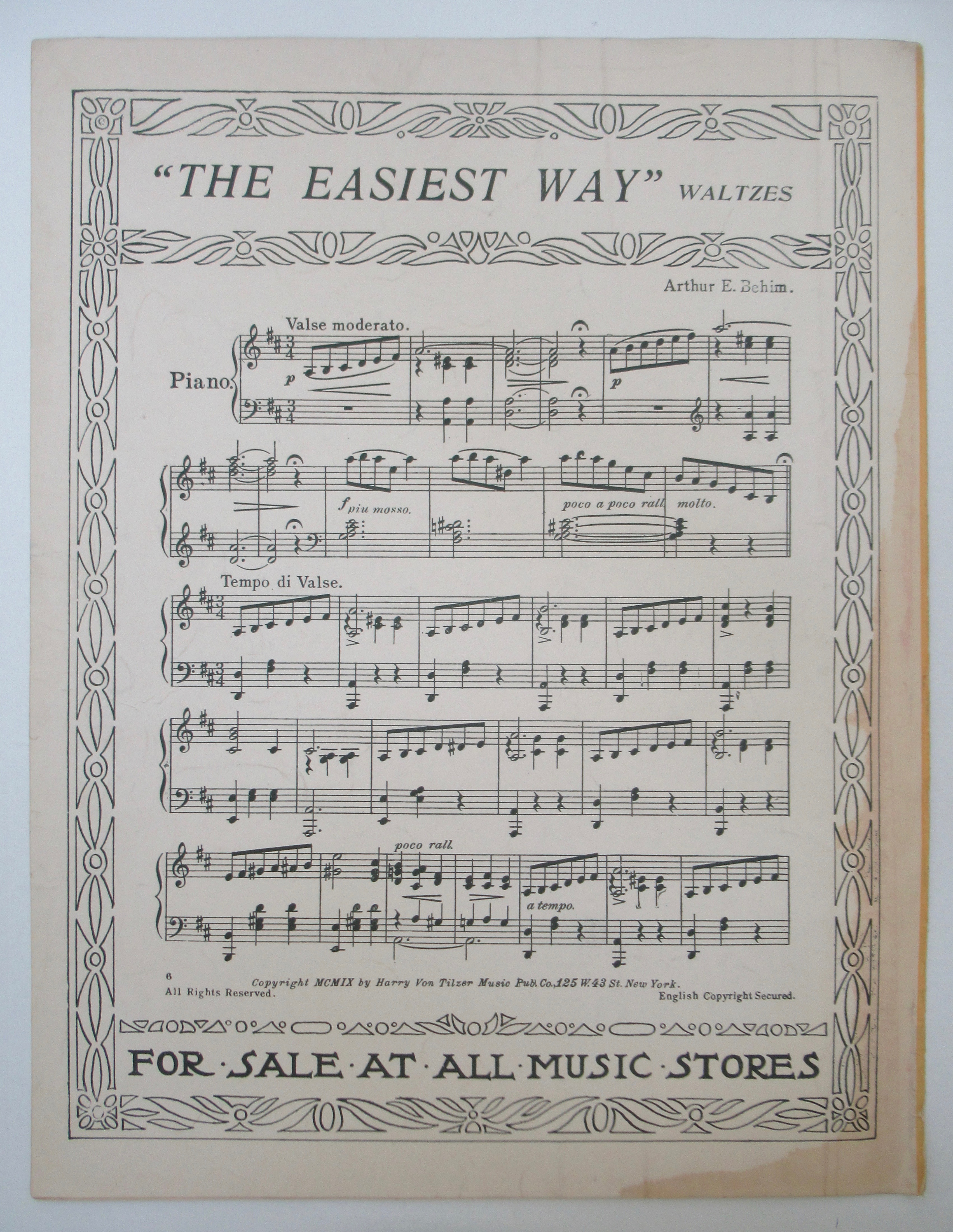 1910 Hurrah For The Summer Time Sheet Music