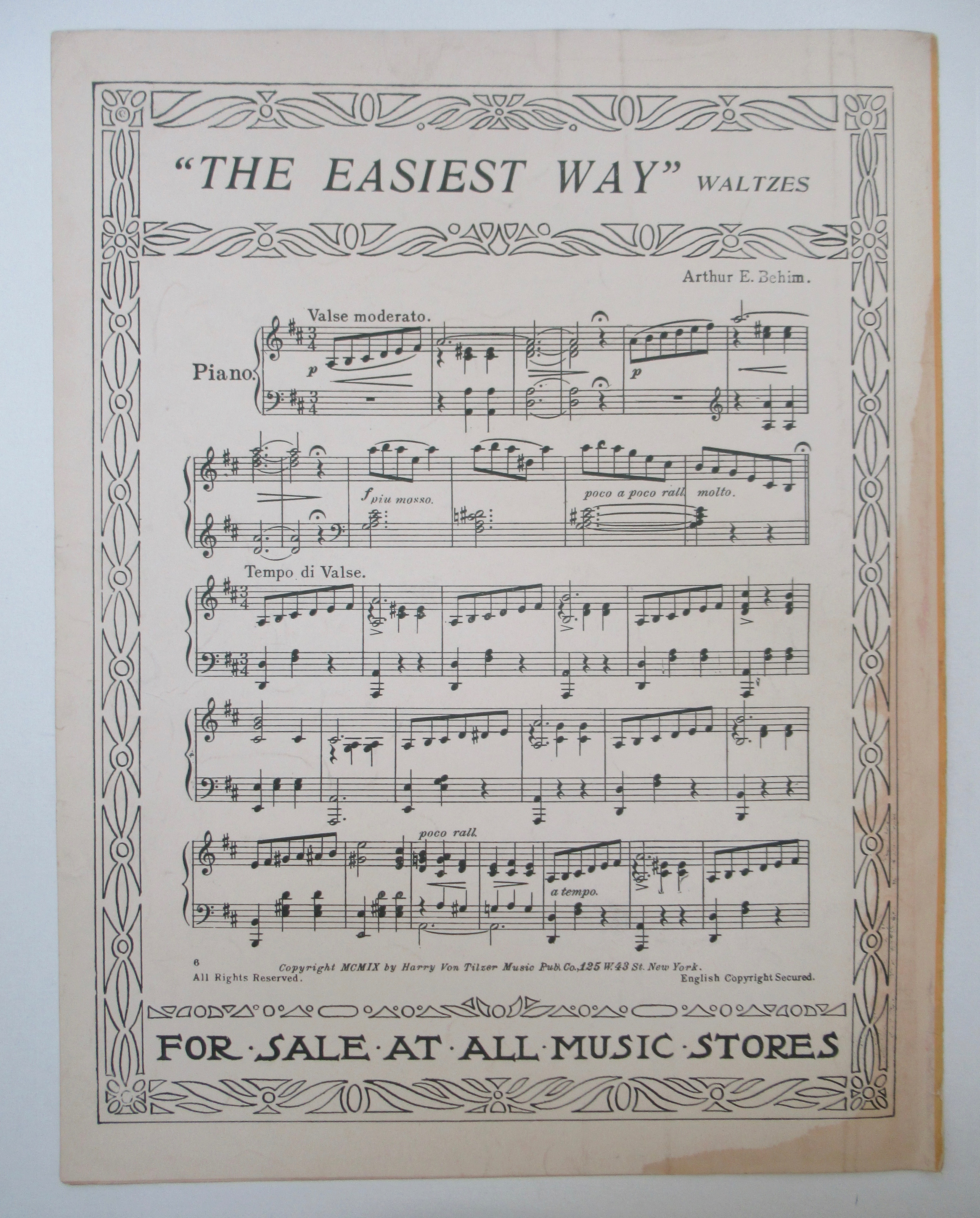 1910 Hurrah For The Summer Time Sheet Music