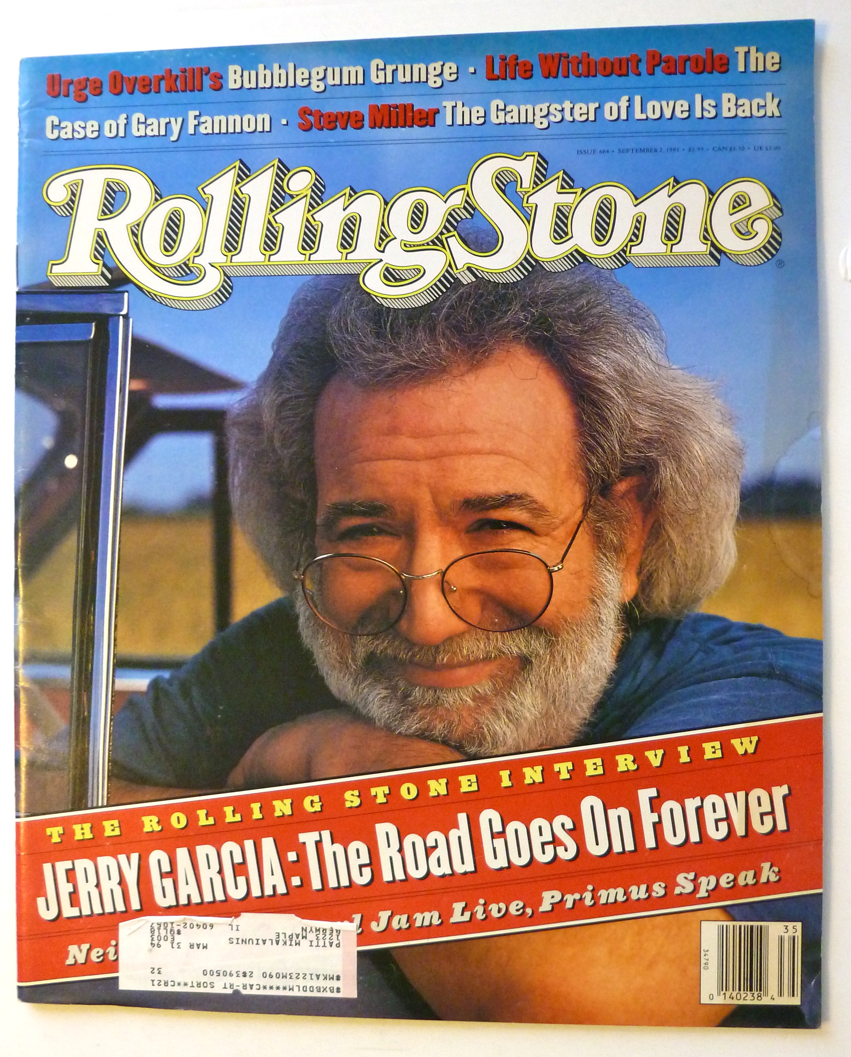 Rolling Stone Magazine September 2, 1993 Jerry Garcia
