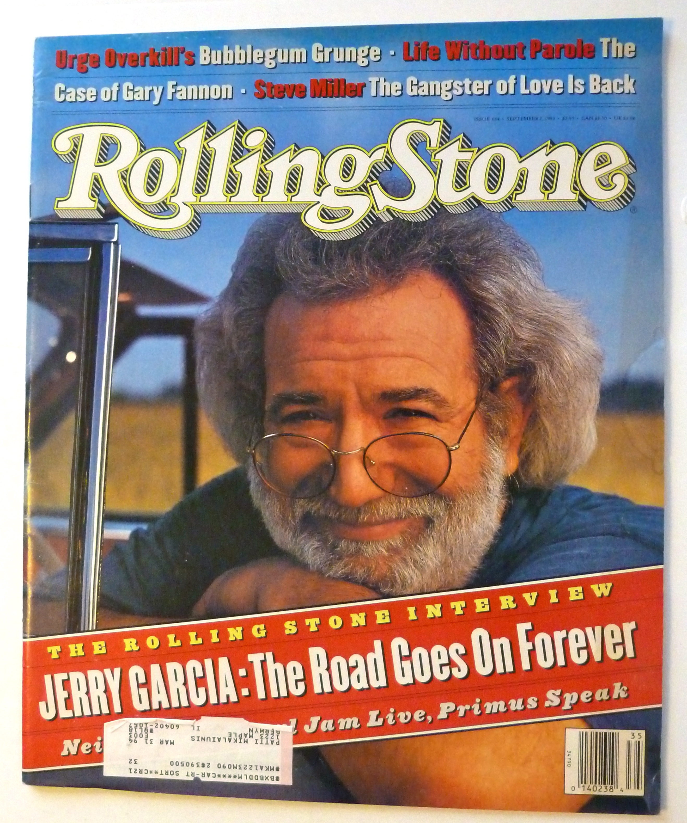 Rolling Stone Magazine September 2, 1993 Jerry Garcia