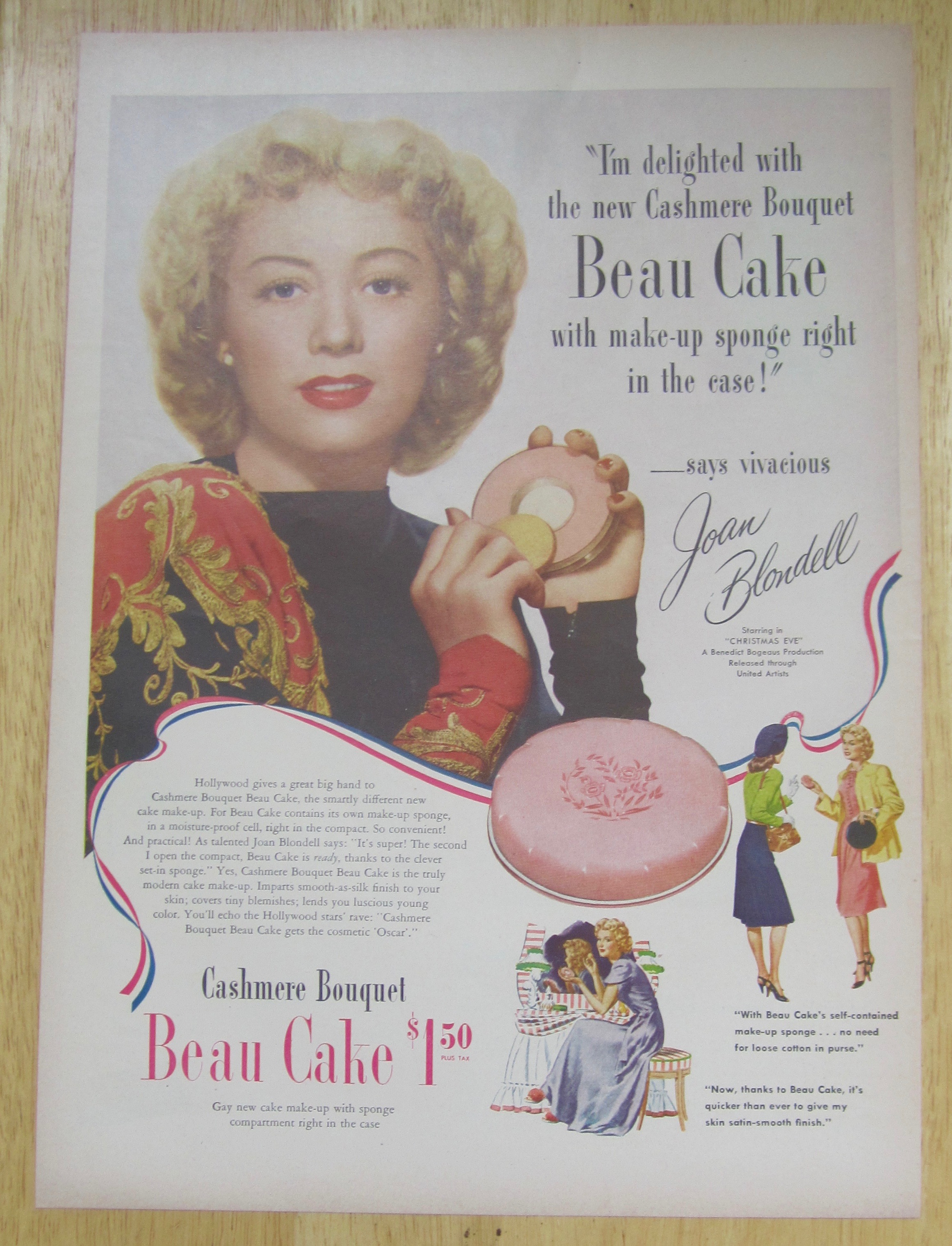1947 Cashmere Bouquet Beau Cake with Joan Blondell
