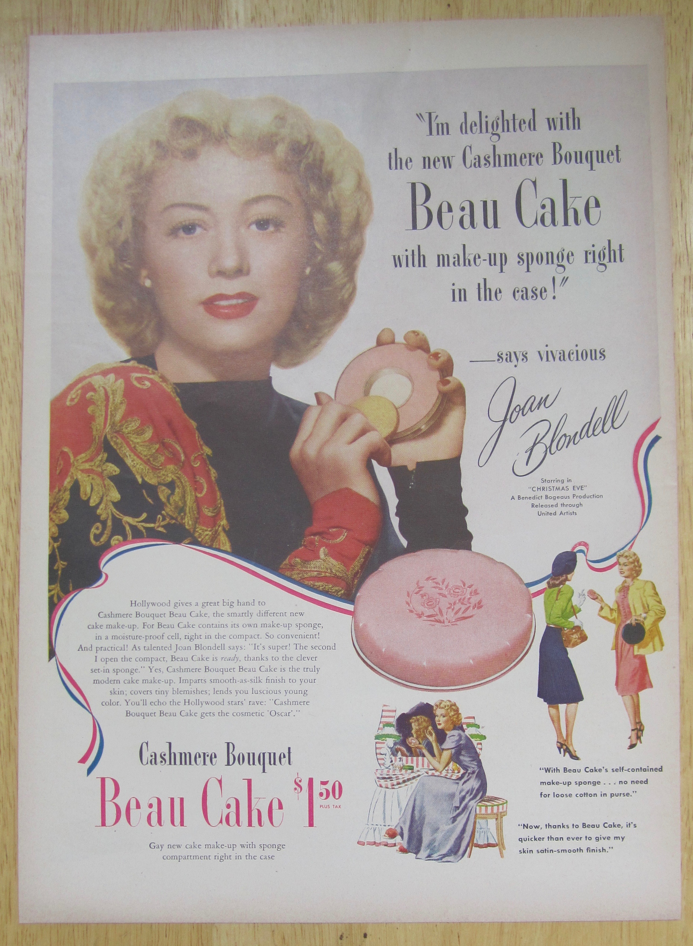 1947 Cashmere Bouquet Beau Cake with Joan Blondell