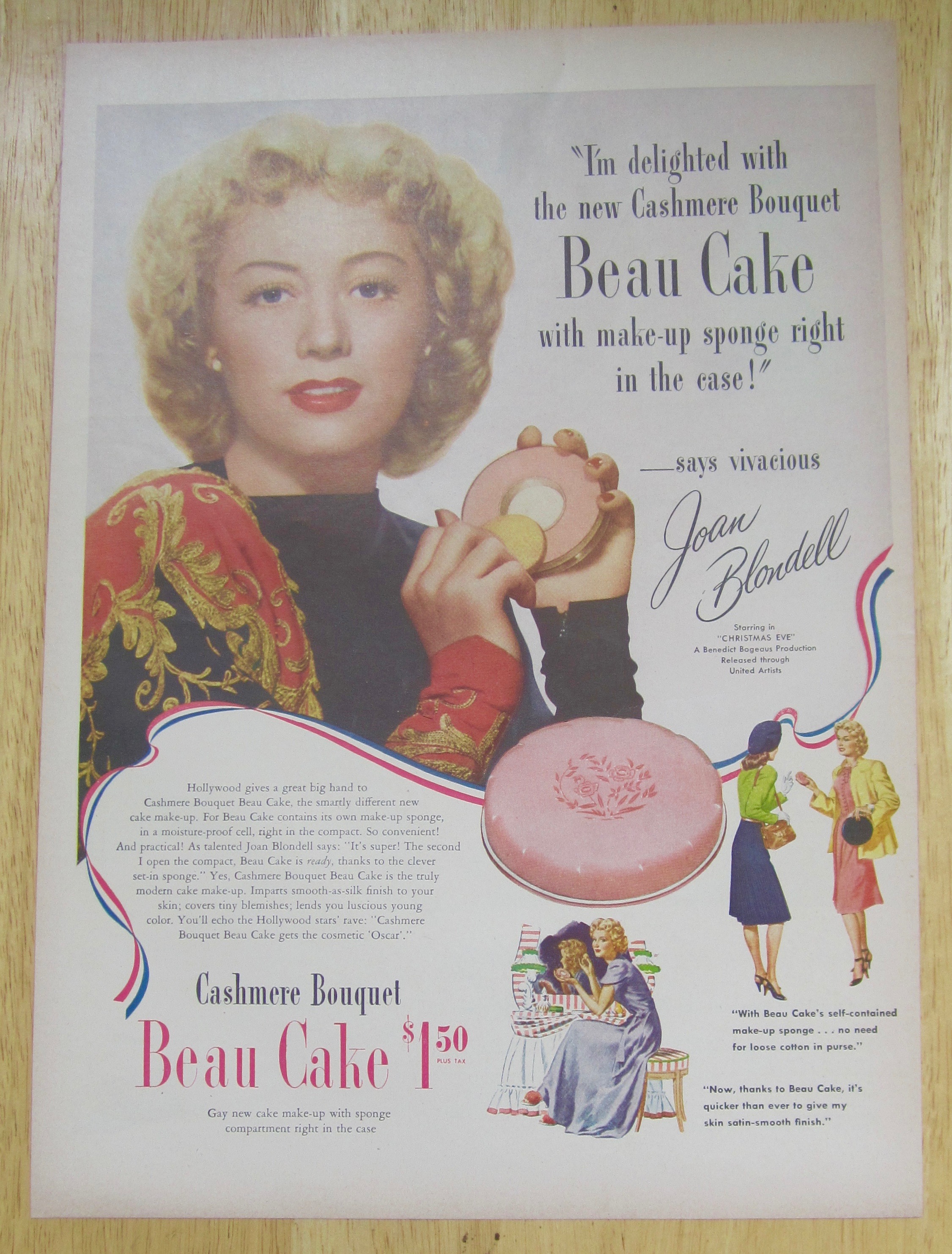 1947 Cashmere Bouquet Beau Cake with Joan Blondell