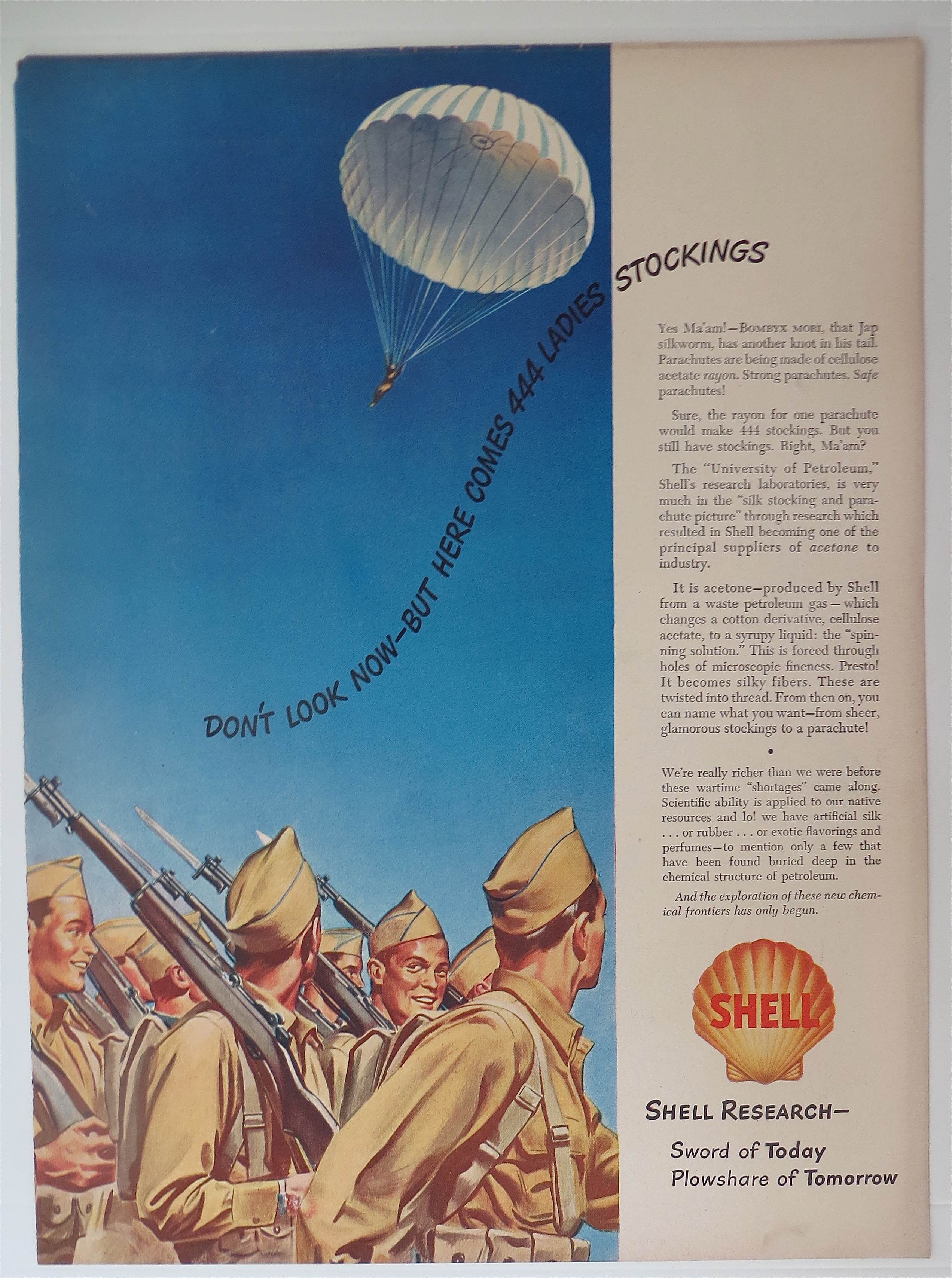 1943 Shell Research with Soldiers Marching