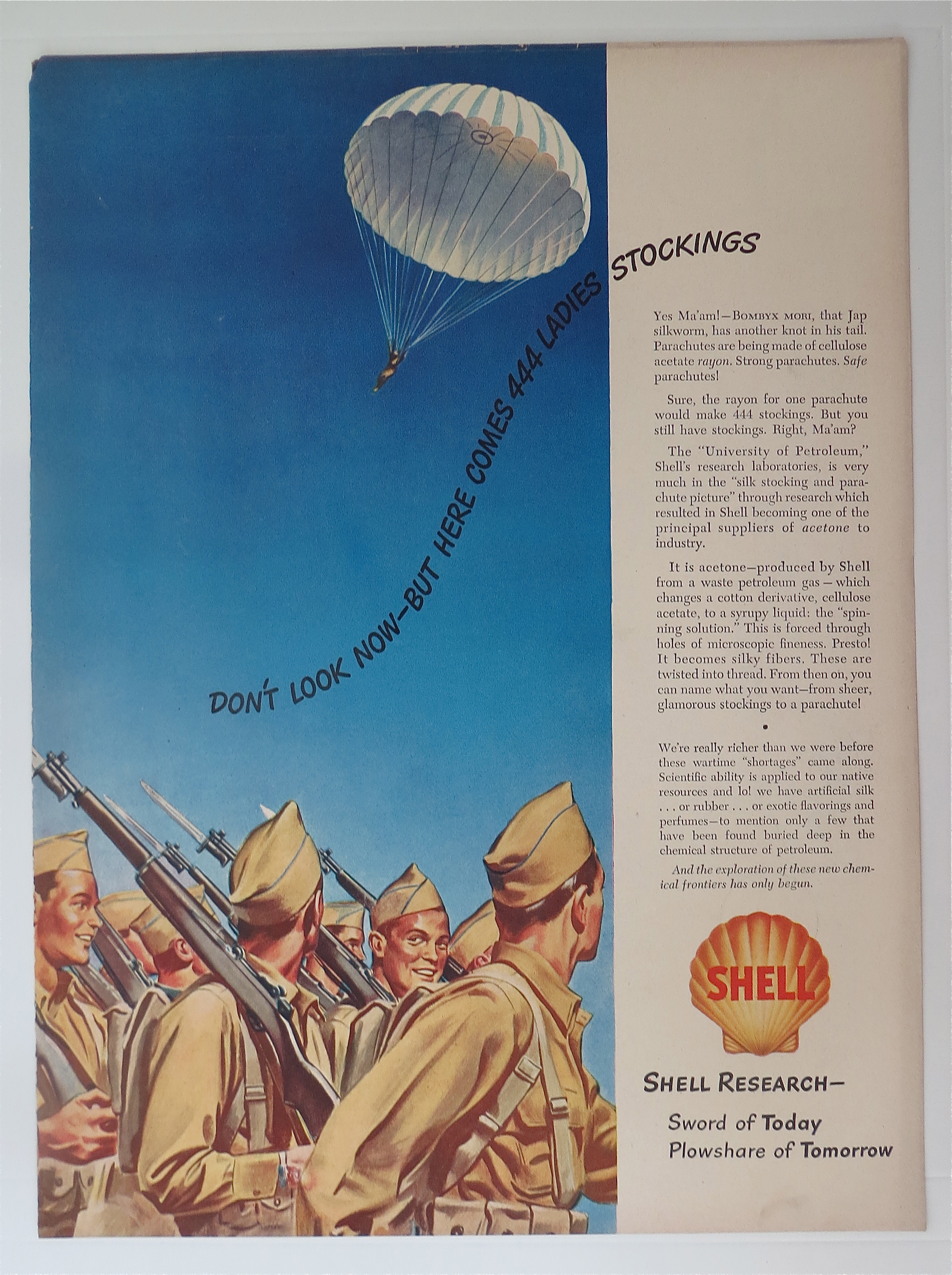 1943 Shell Research with Soldiers Marching