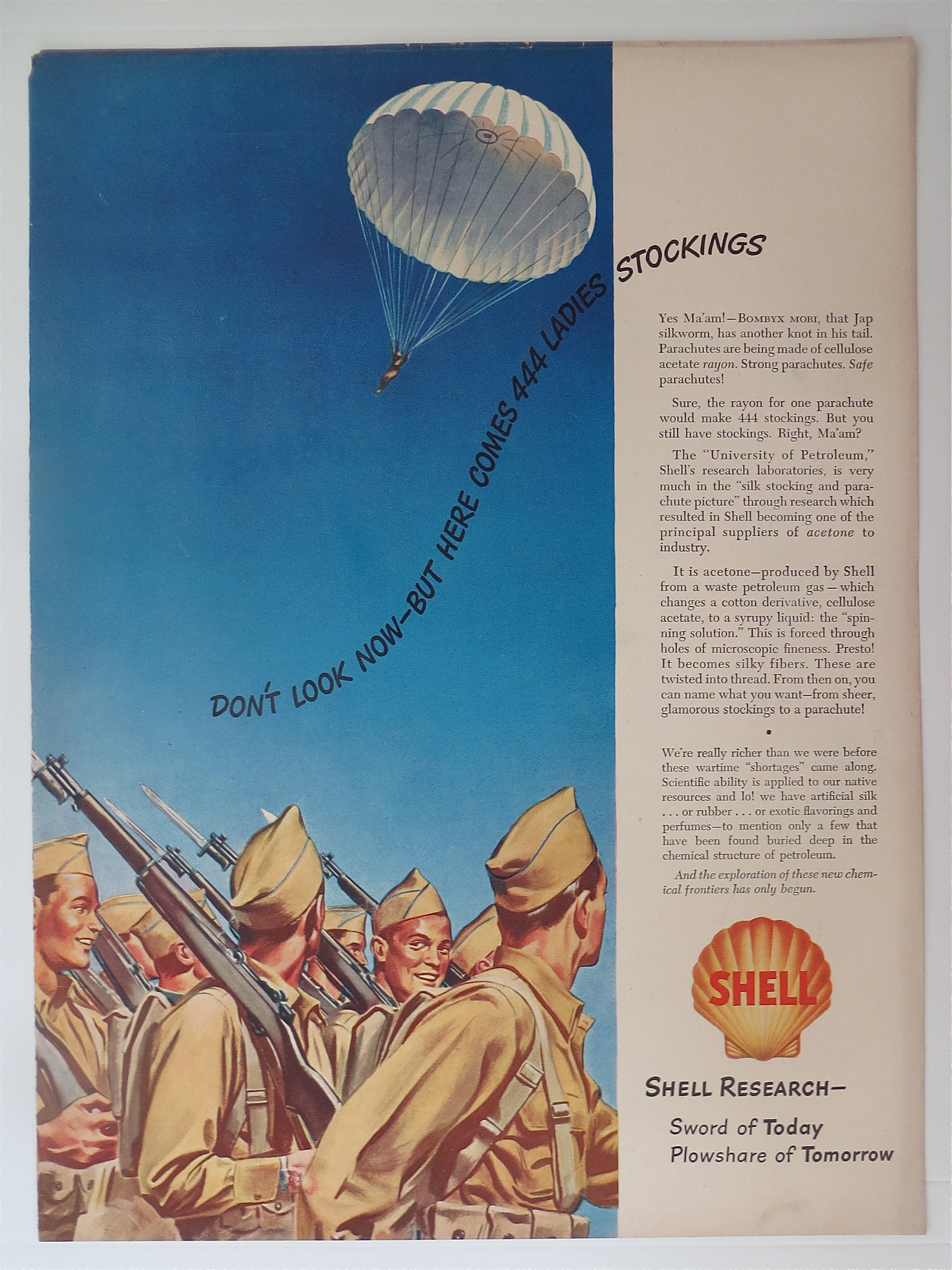 1943 Shell Research with Soldiers Marching
