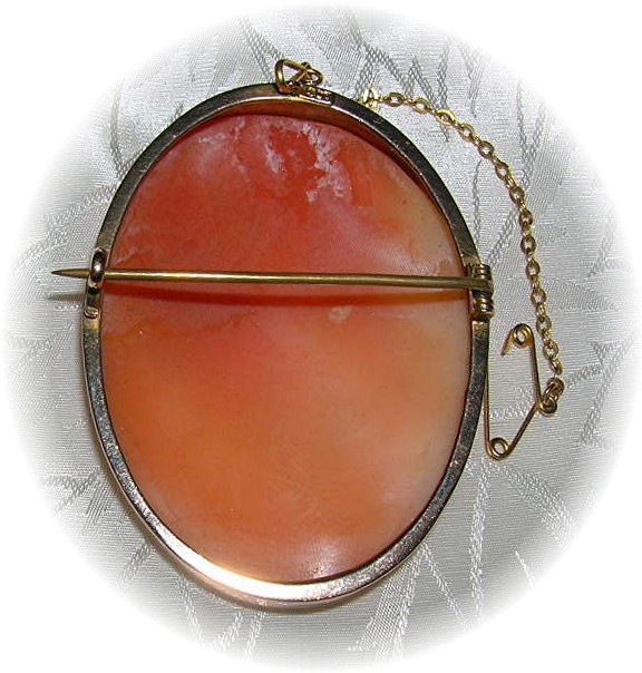 Cameo Brooch Roman God Victorian Shell 9ct Gold