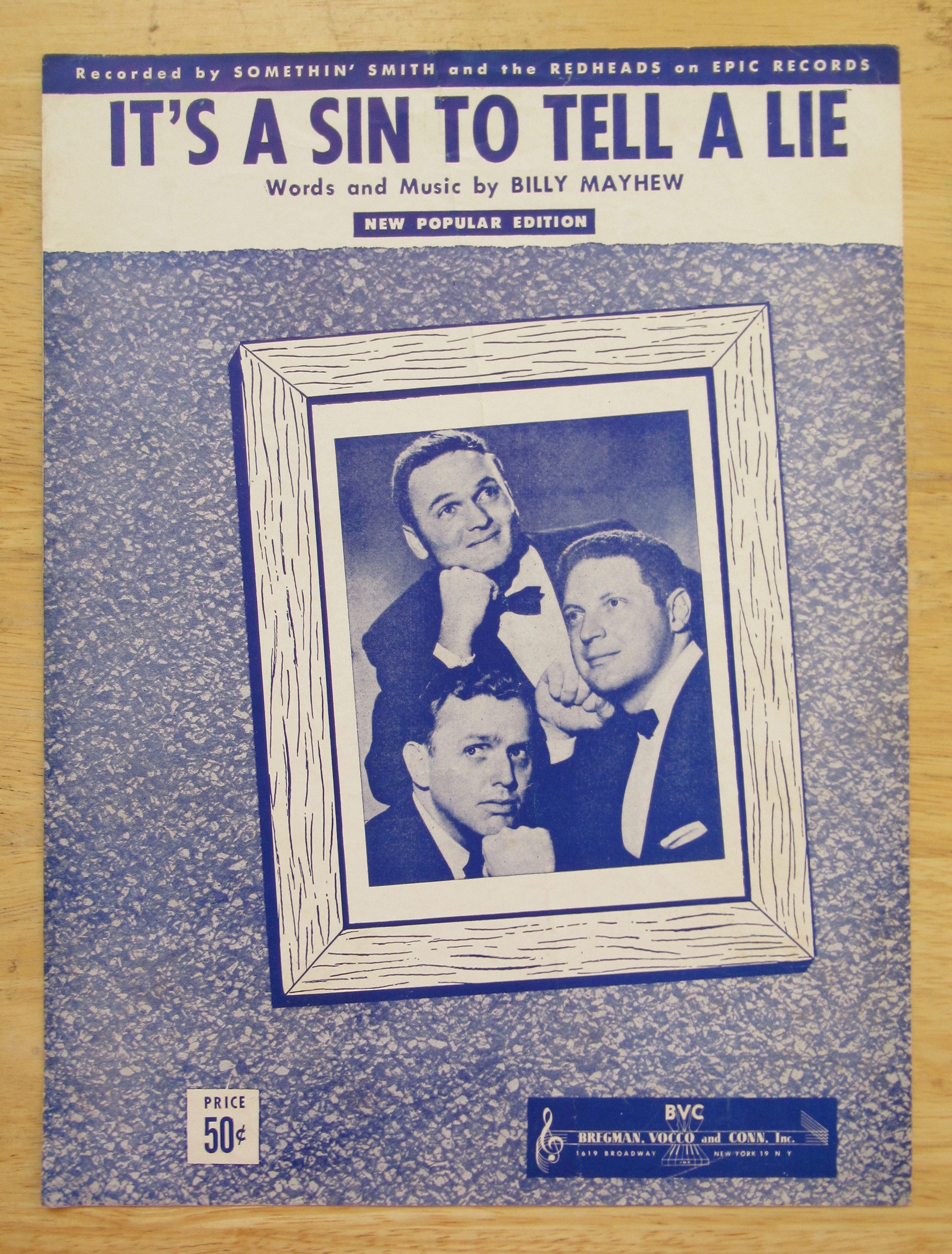 1952 It's A Sin To Tell A Lie (Somethin' Smith)