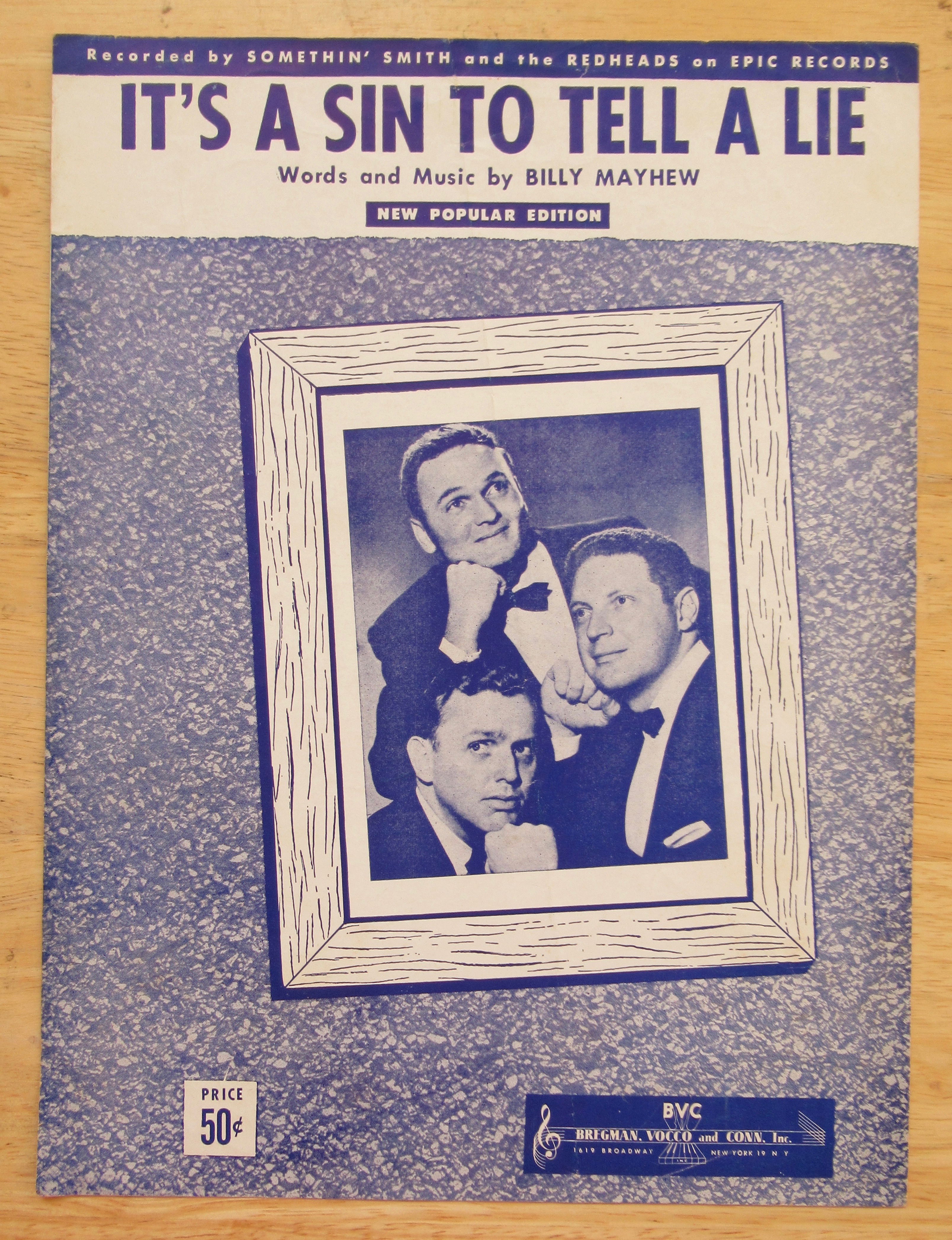 1952 It's A Sin To Tell A Lie (Somethin' Smith)