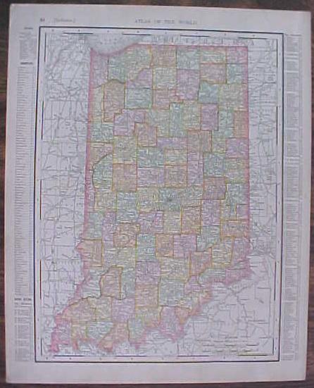 Map Indiana & Cleveland Ohio 1907 Rand McNally