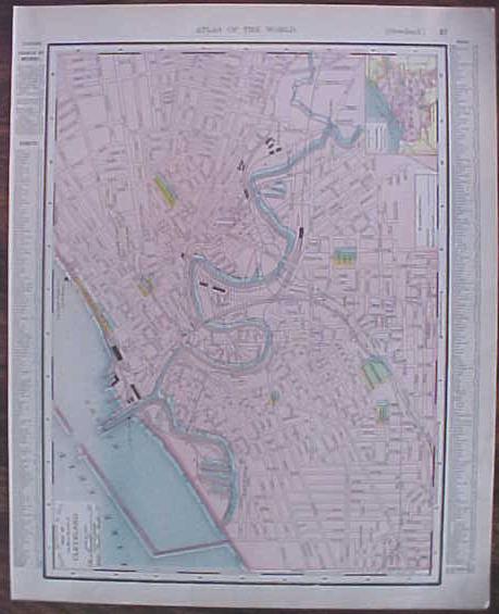 Map Indiana & Cleveland Ohio 1907 Rand McNally
