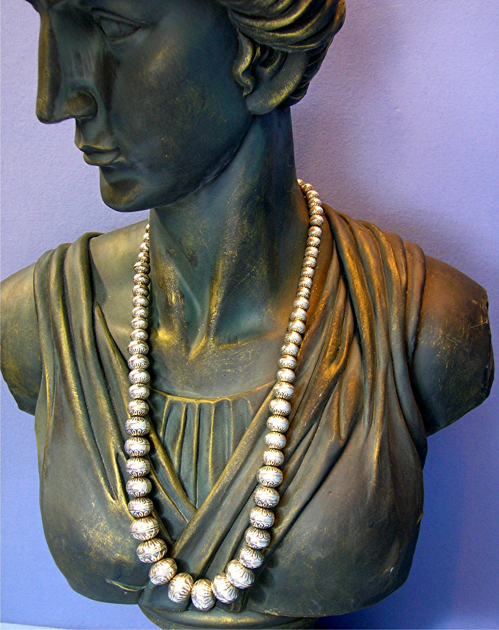 Navajo Pearls Sterling Silver Beads 78 Grams Necklace