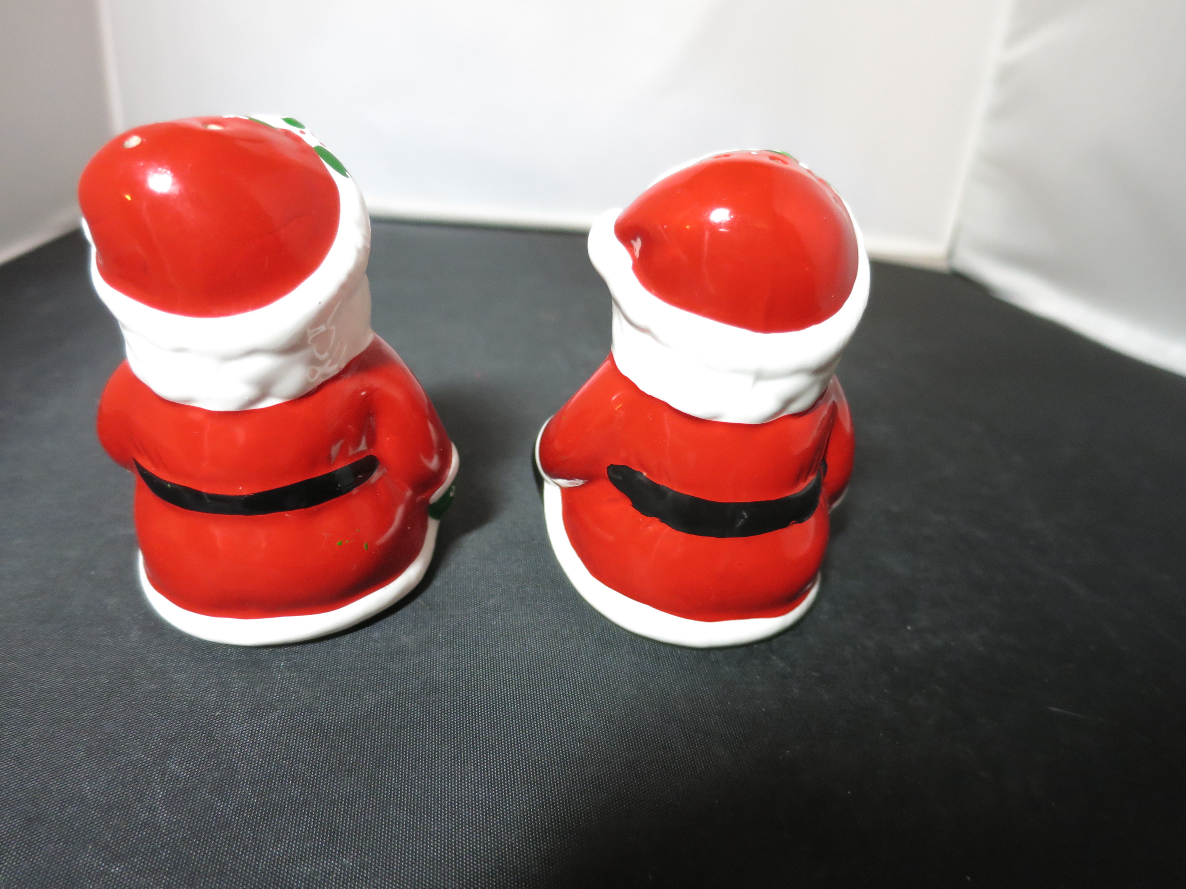 Vintage Santa Salt and Pepper Shakers Santa Sitting by Action