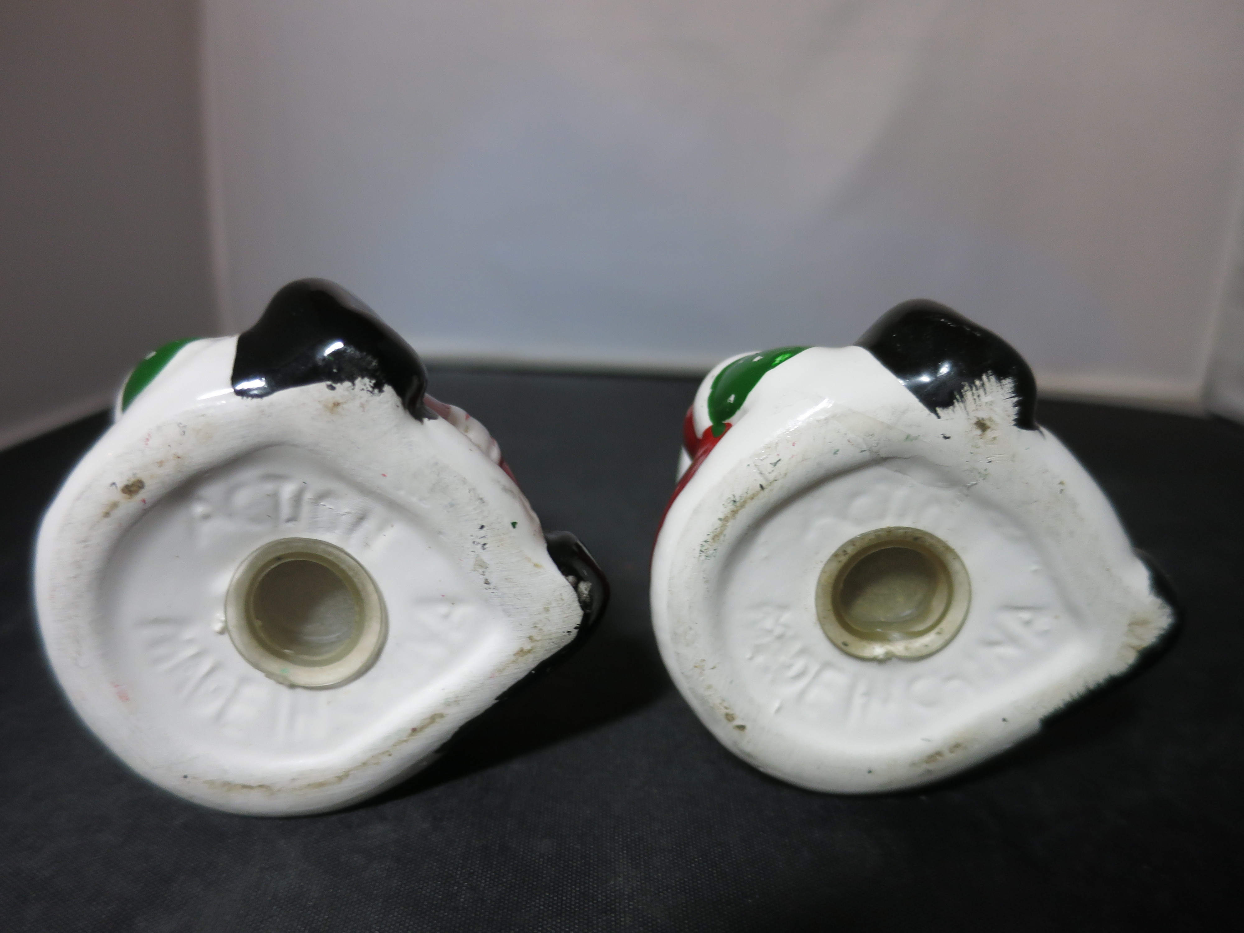 Vintage Santa Salt and Pepper Shakers Santa Sitting by Action