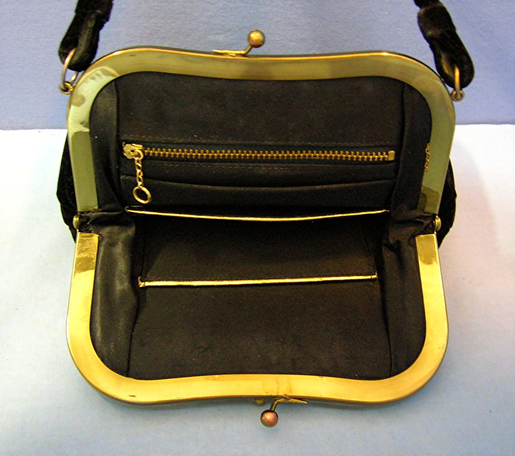 50s Black Velvet Lucite  Evening Bag GARAY